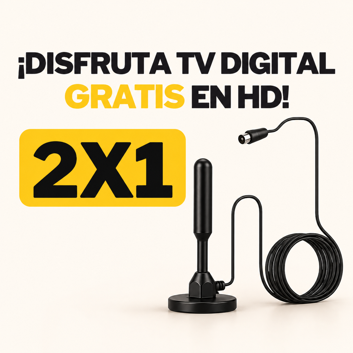 2x1 ZapiTV® Antena Digital con canales Full HD gratis para toda la familia