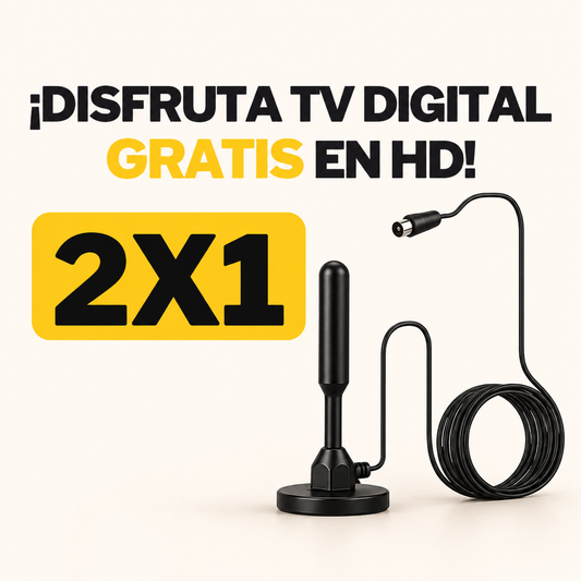 2x1 ZapiTV® Antena Digital con canales Full HD gratis para toda la familia
